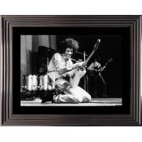 Affiche encadrée Noir et Blanc: Jimmy Hendrix - 50x70 cm (Cadre Glascow)